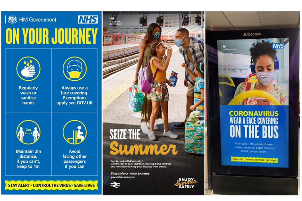 Three campaign materials for COVID-19 awareness.