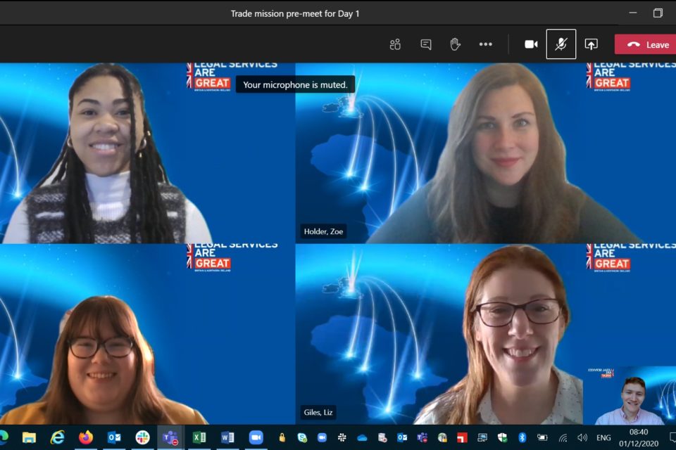 A virtual team meeting ahead of the trade mission.