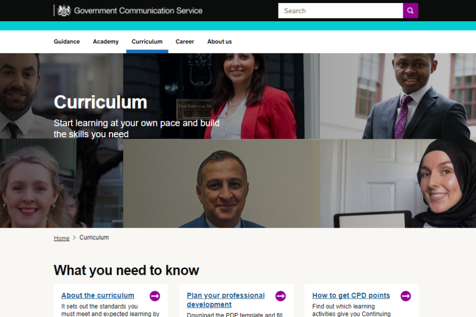 GCS Curriculum homepage