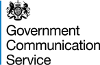 UK coat of arms with Government Communication Service text