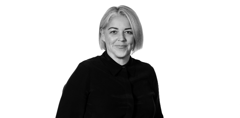 A black and white photo of Gem Walsh.